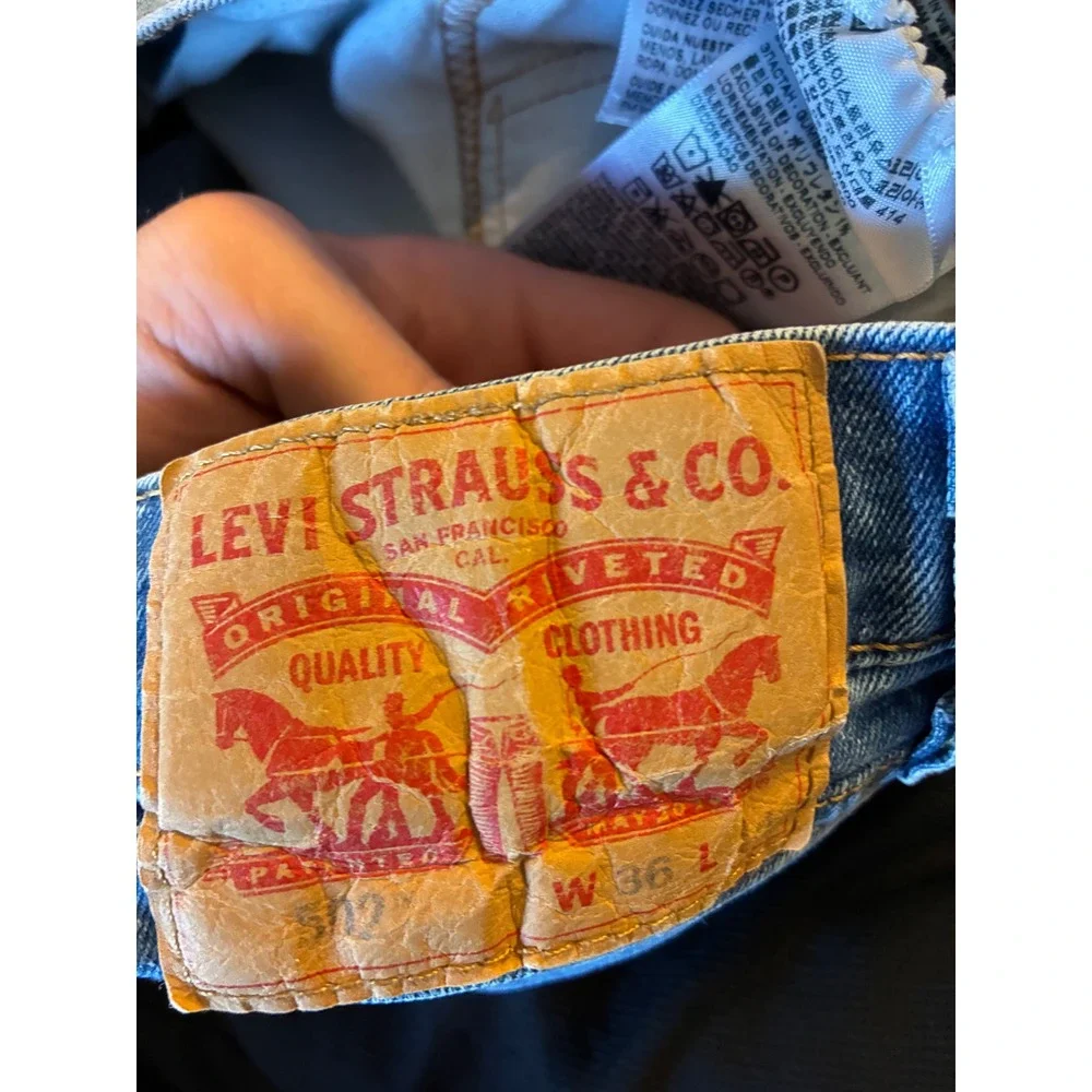 Levis 502 Regular Taper Jeans Mens 36x34 Blue Denim‎ All Seasons Tech 29507-0888